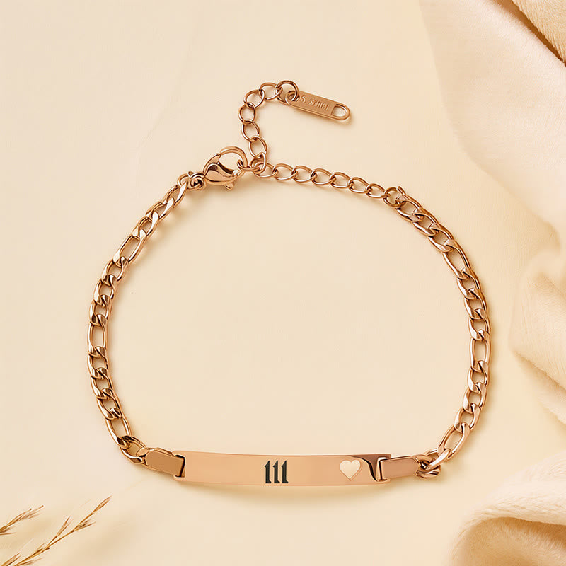 FuAttract Angel Numbers Stainless Steel Bracelet – Destiny Guidance Modern Strength - Rose Gold - 111 - image 21