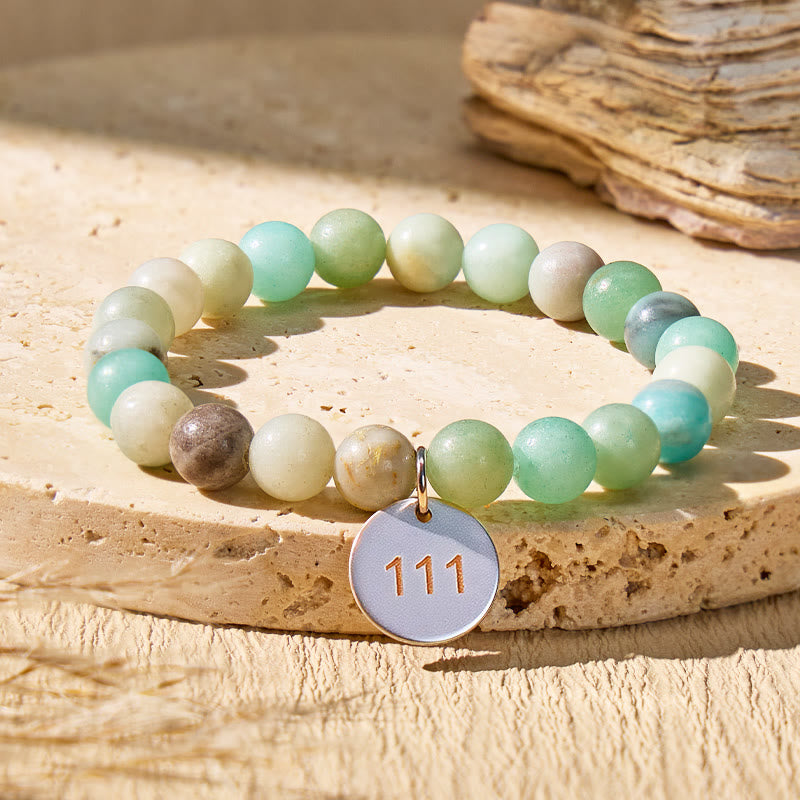 FuAttract Clarity Emotional Flow Angel Numbers Amazonite Stainless Steel Bracelet - 999 - image 0
