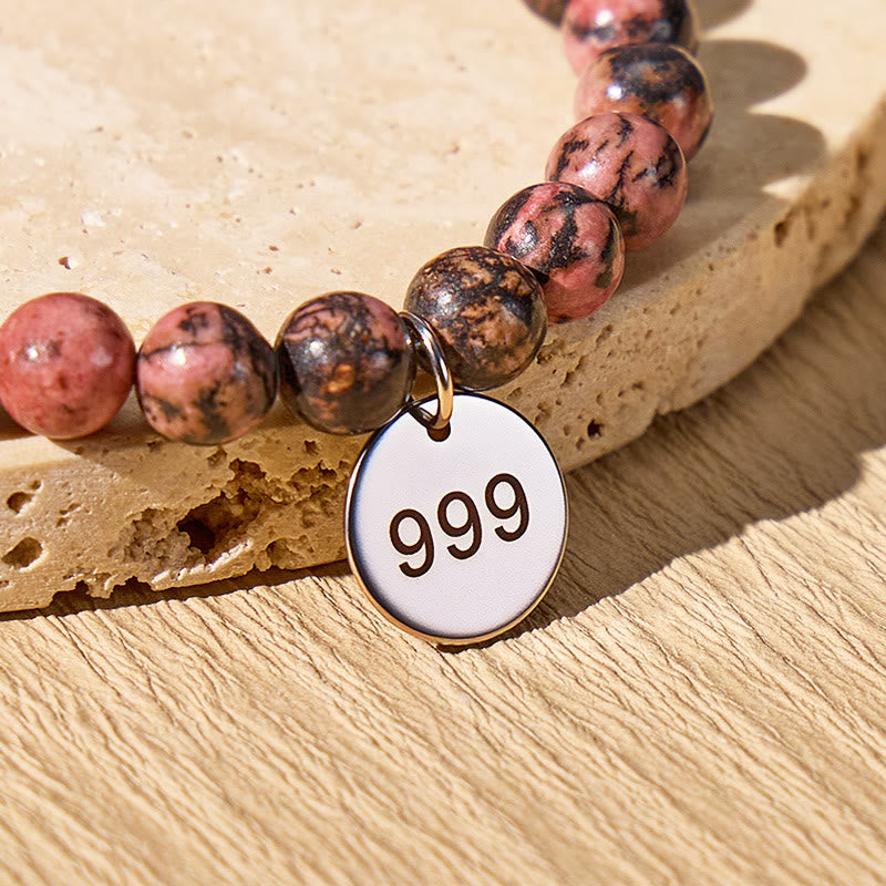 FuAttract Angel Numbers Rhodonite Stainless Steel Bracelet – Heart Balance Strength - image 4