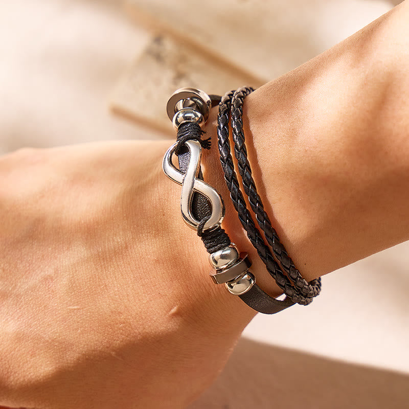 FuAttract Infinity Leather Bracelet – Love Vitality Strength Minimal Energy - image 3