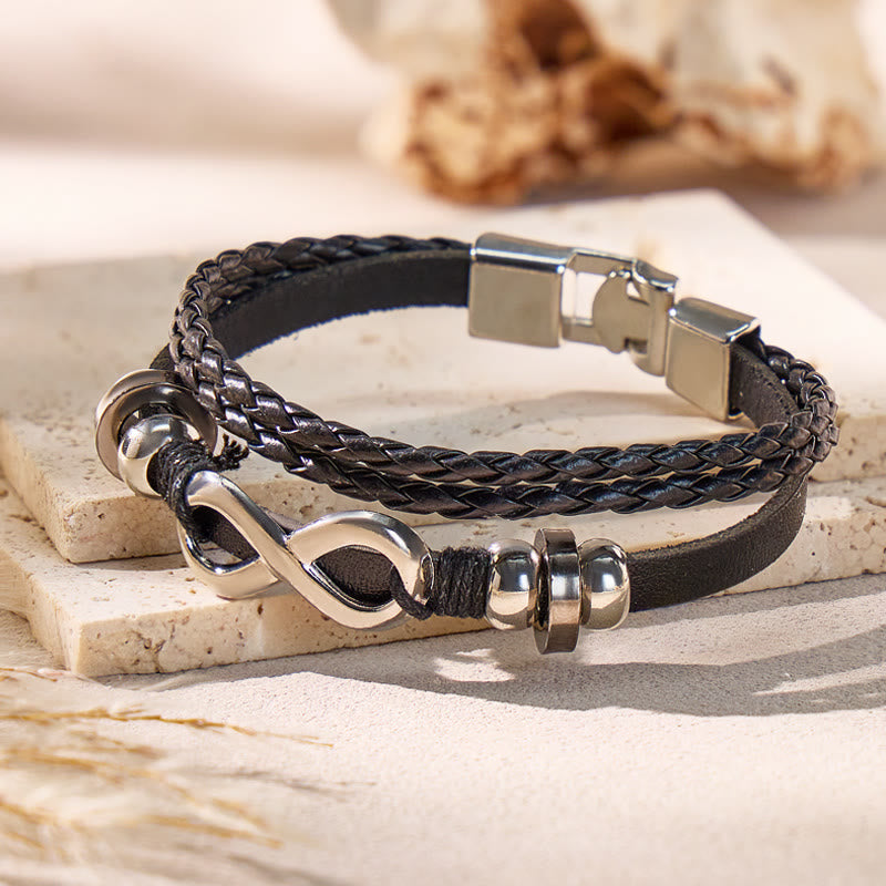 FuAttract Infinity Leather Bracelet – Love Vitality Strength Minimal Energy - image 1