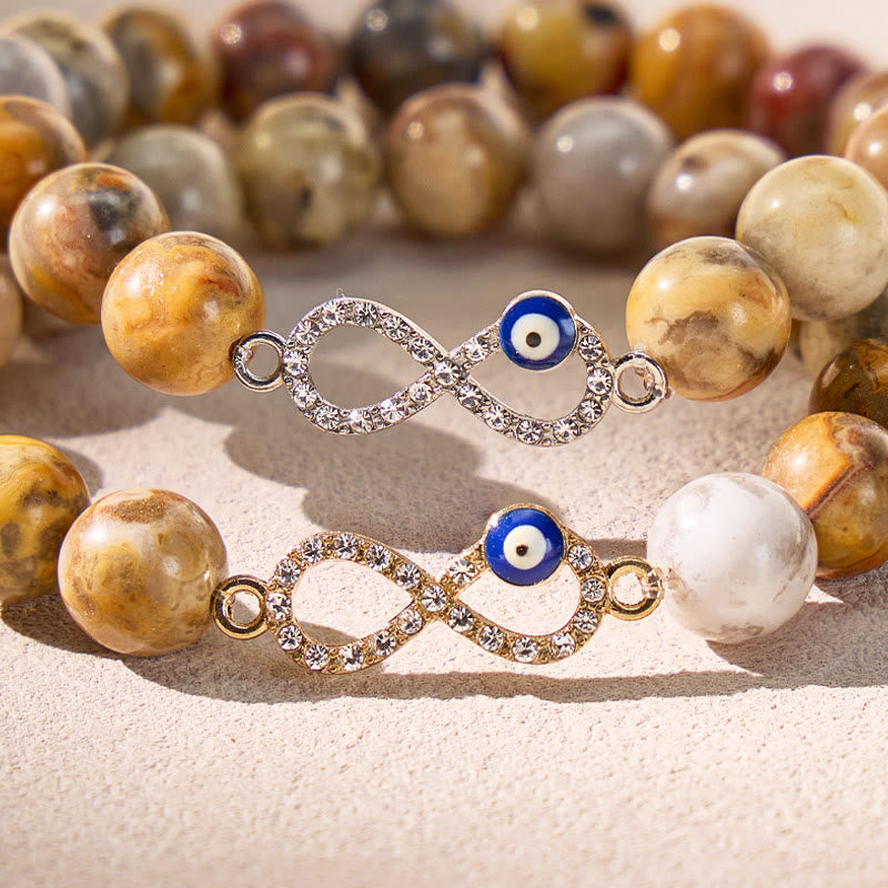 FuAttract Protection Joy Emotional Balance Evil Eye Crazy Lace Agate Bracelet - image 6
