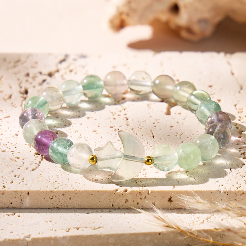 FuAttract Crescent Moon Multi Crystal Bracelet – Clarity Focus Love Energy - Fluorite - image 9