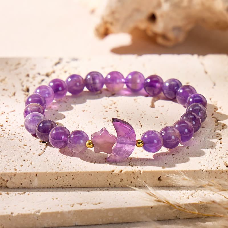 FuAttract Crescent Moon Multi Crystal Bracelet – Clarity Focus Love Energy - Amethyst - image 26
