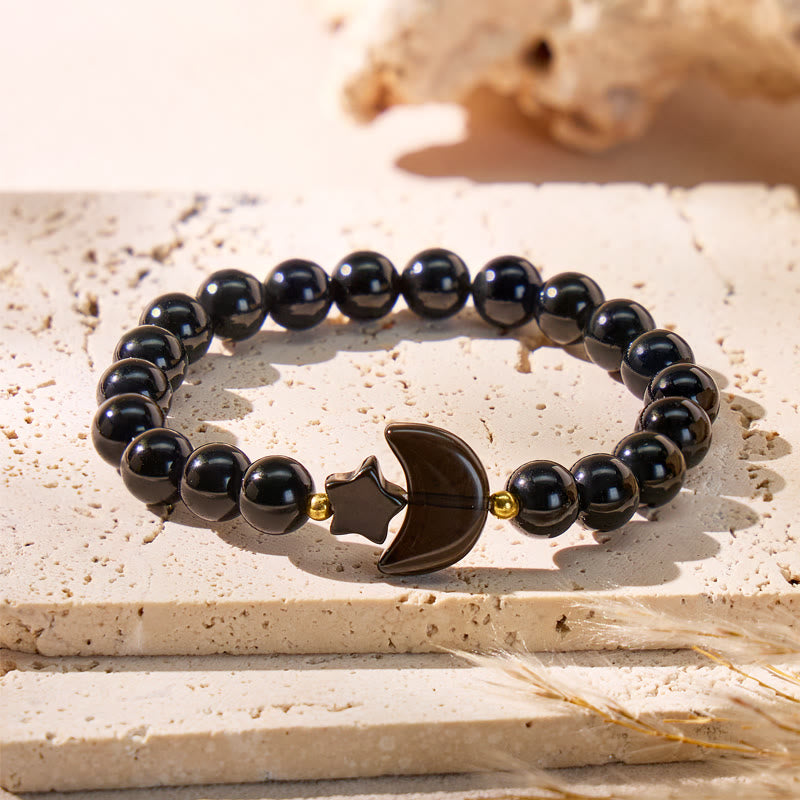 FuAttract Crescent Moon Multi Crystal Bracelet – Clarity Focus Love Energy - Black Obsidian - image 15