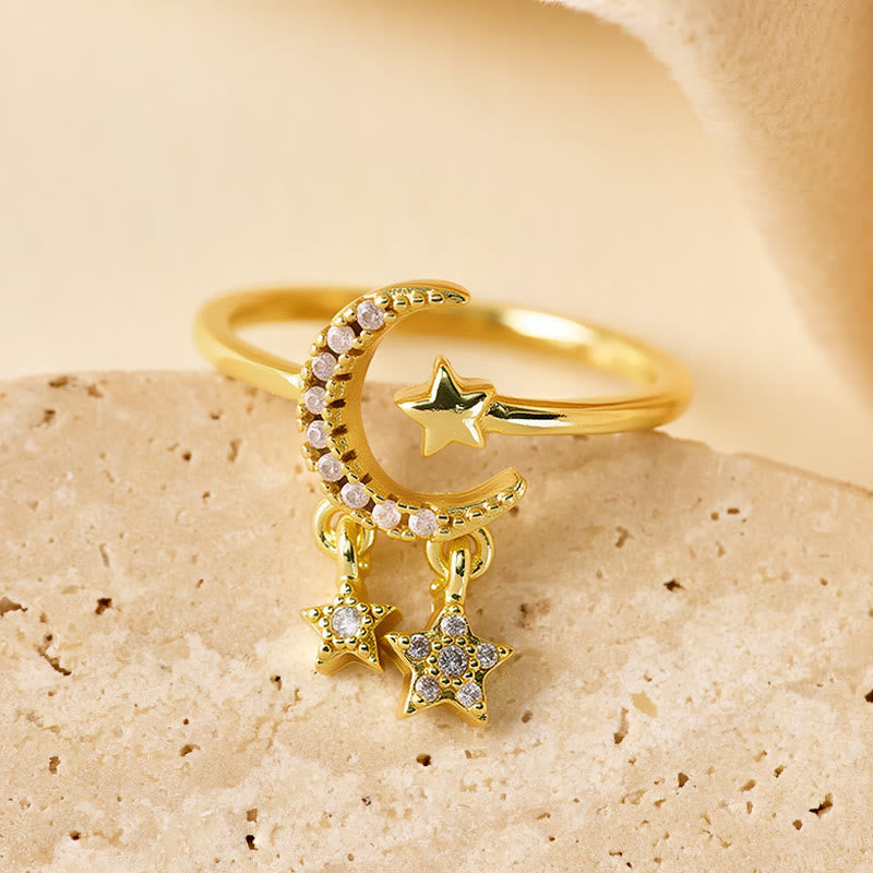 FuAttract Calm Energy Vitality Crescent Moon Adjustable Ring - Crescent Moon - image 0