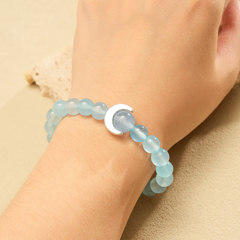 FuAttract Crescent Moon Aquamarine Bracelet – Calm Clarity Balance - image 3