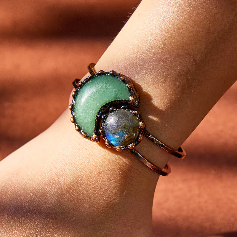 FuAttract Crescent Moon Rose Quartz Amethyst Green Aventurine Bracelet – Love Clarity Growth - image 8