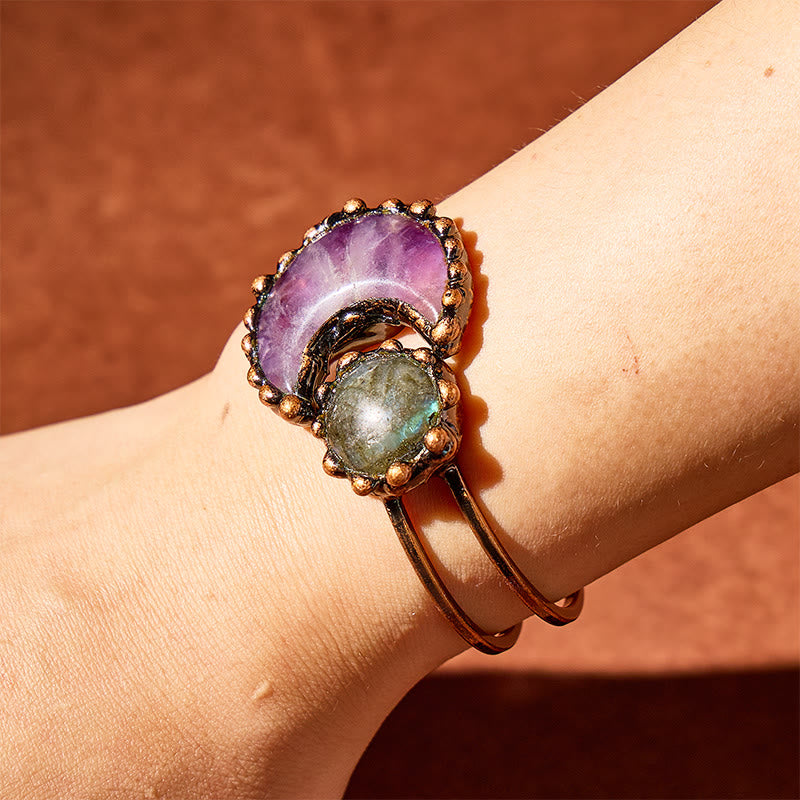 FuAttract Crescent Moon Rose Quartz Amethyst Green Aventurine Bracelet – Love Clarity Growth - image 3