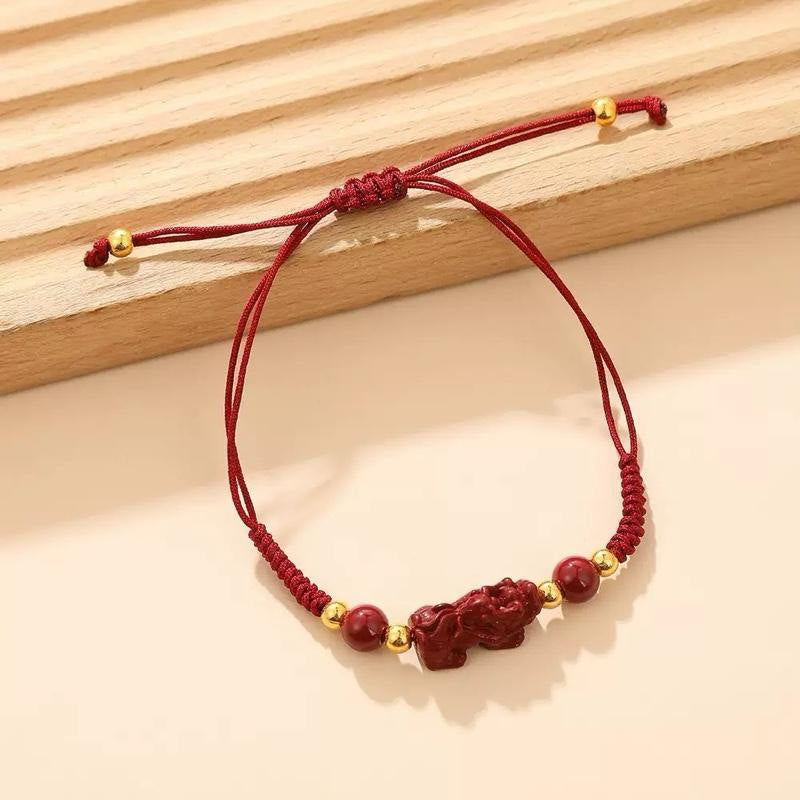 FuAttract Wealth Protection Luck Flow Pixiu Cinnabar Red String Bracelet - Pixiu - image 0