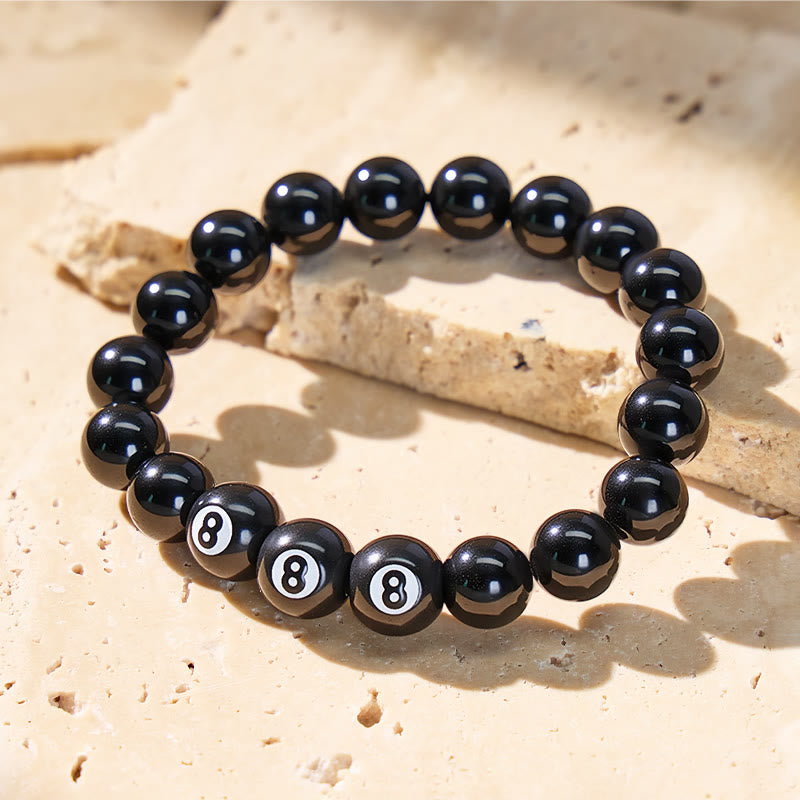 FuAttract Angel Numbers Om Mani Padme Hum Black Obsidian Bracelet – Grounding Energy - 10mm - image 0