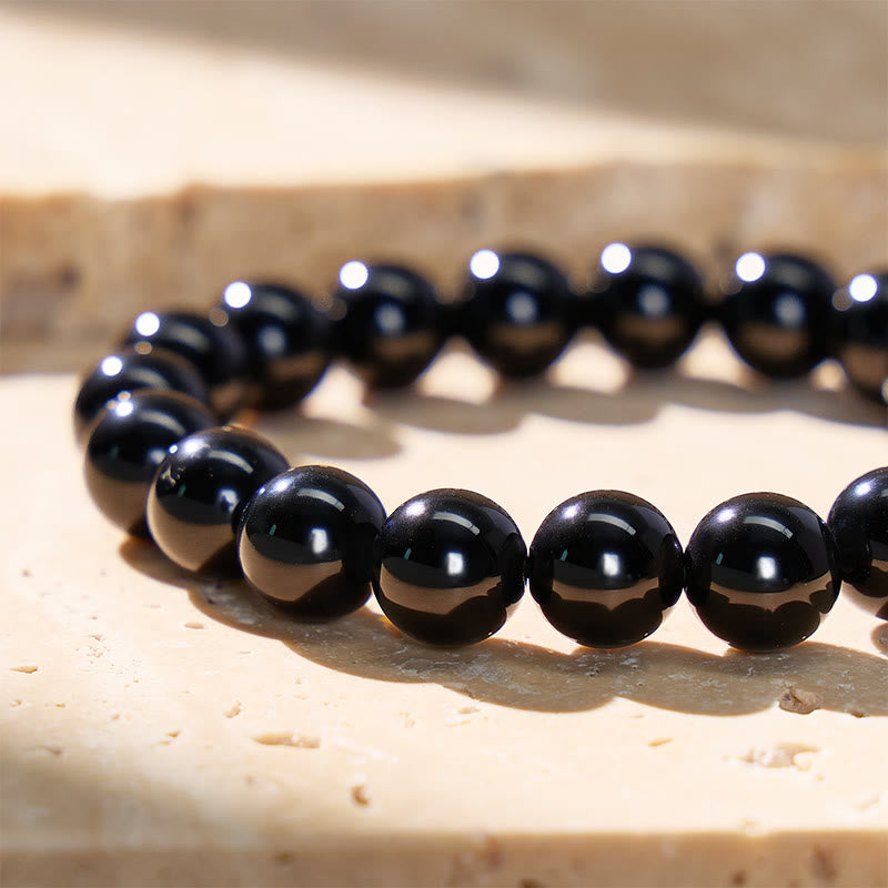 FuAttract Angel Numbers Om Mani Padme Hum Black Obsidian Bracelet – Grounding Energy - image 5