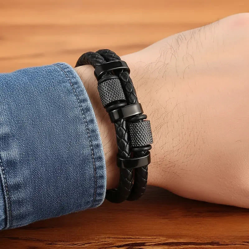 FuAttract Grounding Focus Vitality Strength Leather Braided Bracelet - image 3