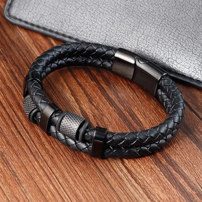 FuAttract Grounding Focus Vitality Strength Leather Braided Bracelet - image 1