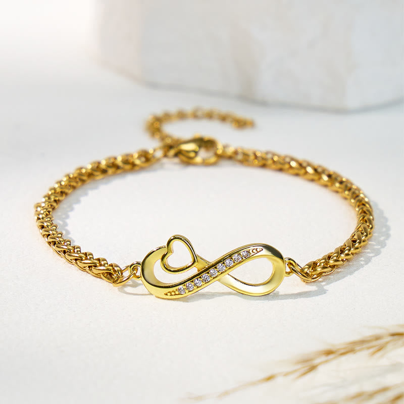 FuAttract Infinity Heart Stainless Steel Bracelet – Love Strength Modern Elegance - Gold - image 1