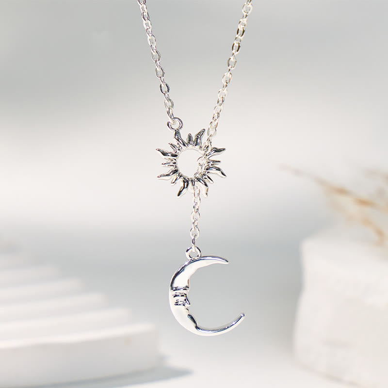 FuAttract Sun & Moon Stainless Steel Necklace – Harmony Modern Strength - Silver - image 6