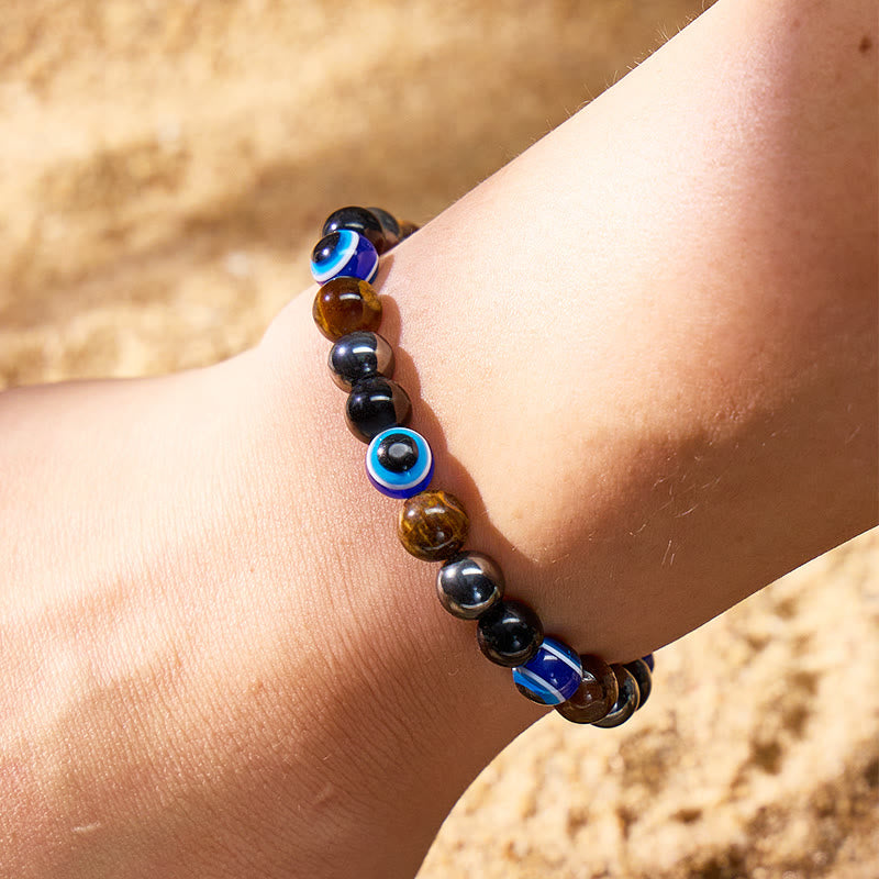 FREE Today: Confidence Strength Evil Eye Black Tourmaline Obsidian Tiger's Eye Bracelet - image 4