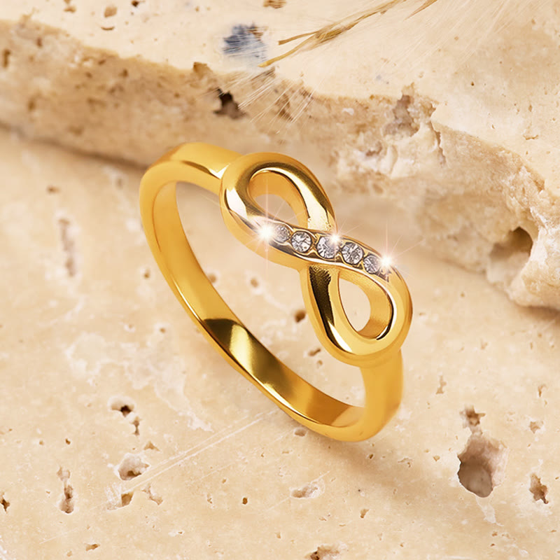 FuAttract Self-Love Strength & Modern Energy Infinity Stainless Steel Ring - Gold - US 10 - image 0