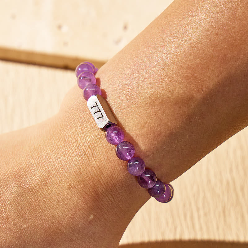 FuAttract Angel Numbers Amethyst Stainless Steel Bracelet – Calm Strength Guidance - image 3
