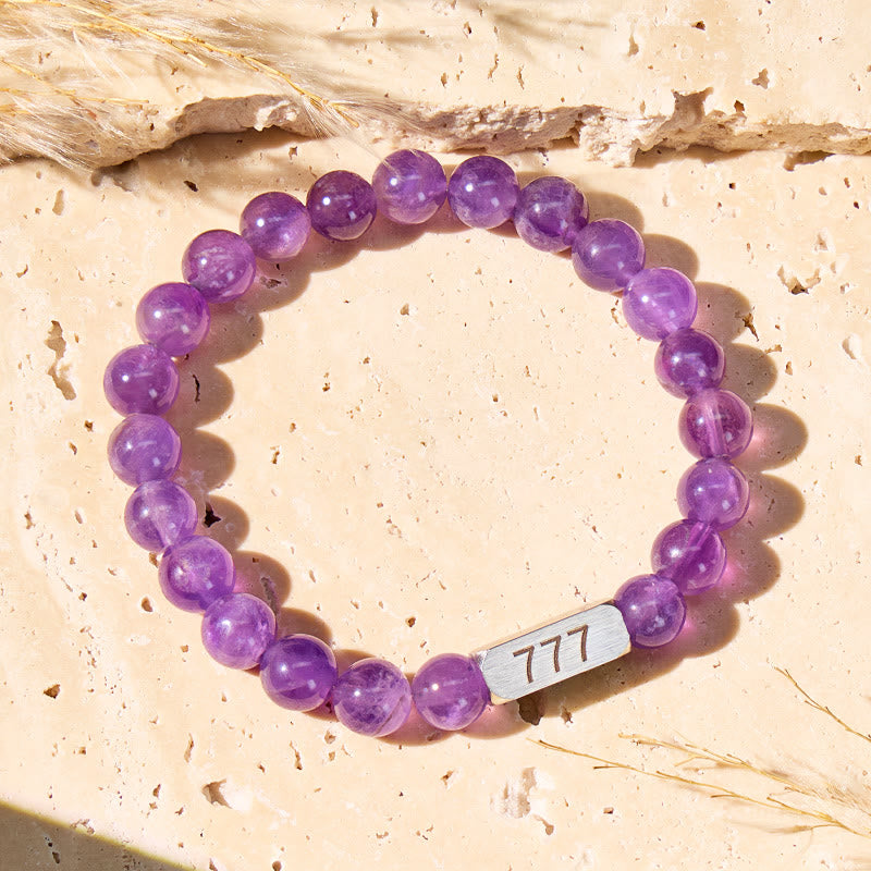 FuAttract Angel Numbers Amethyst Stainless Steel Bracelet – Calm Strength Guidance - image 1
