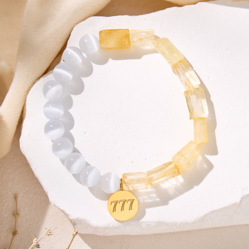 FuAttract Angel Numbers Cat's Eye Citrine Bracelet – Focus Abundance Flow - image 2