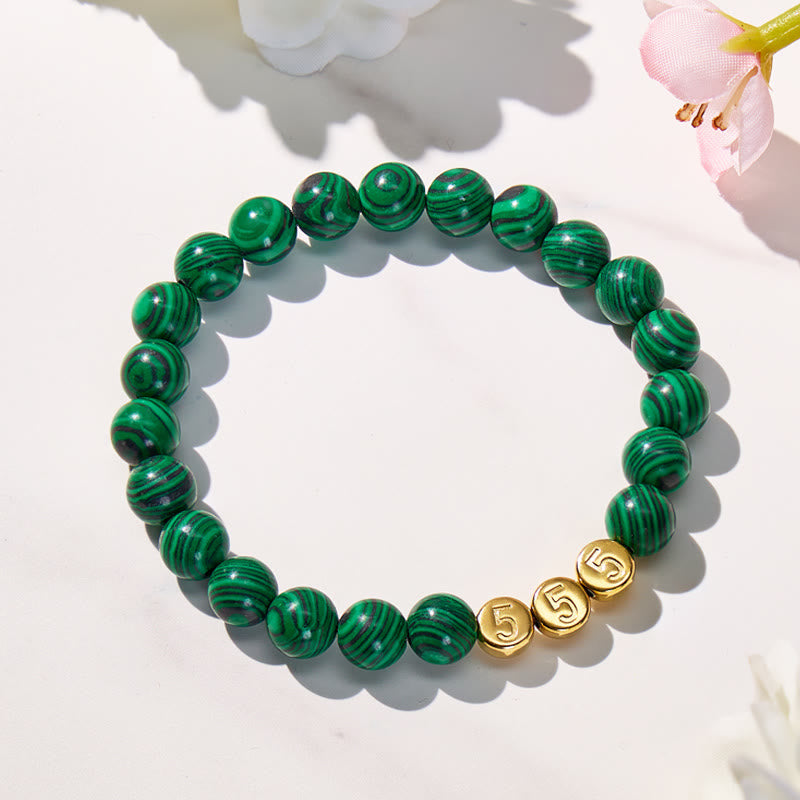 FuAttract Protection Healing Angel Numbers Malachite Stainless Steel Bracelet - image 1