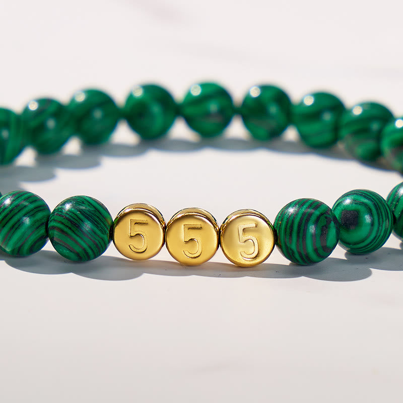 FuAttract Protection Healing Angel Numbers Malachite Stainless Steel Bracelet - image 3