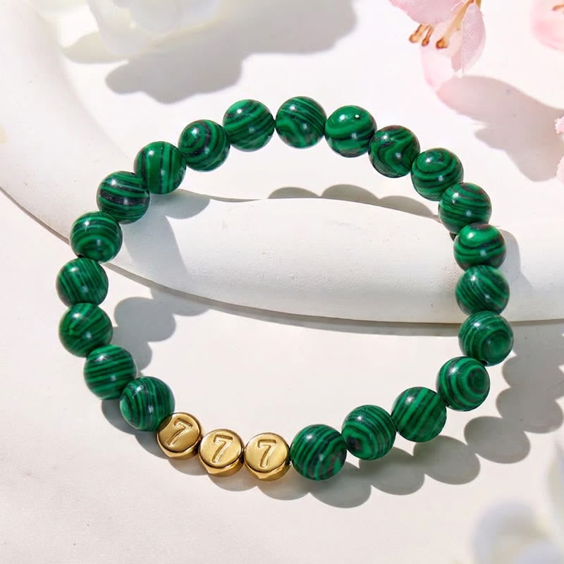 FuAttract Protection Healing Angel Numbers Malachite Stainless Steel Bracelet - 777 - image 15