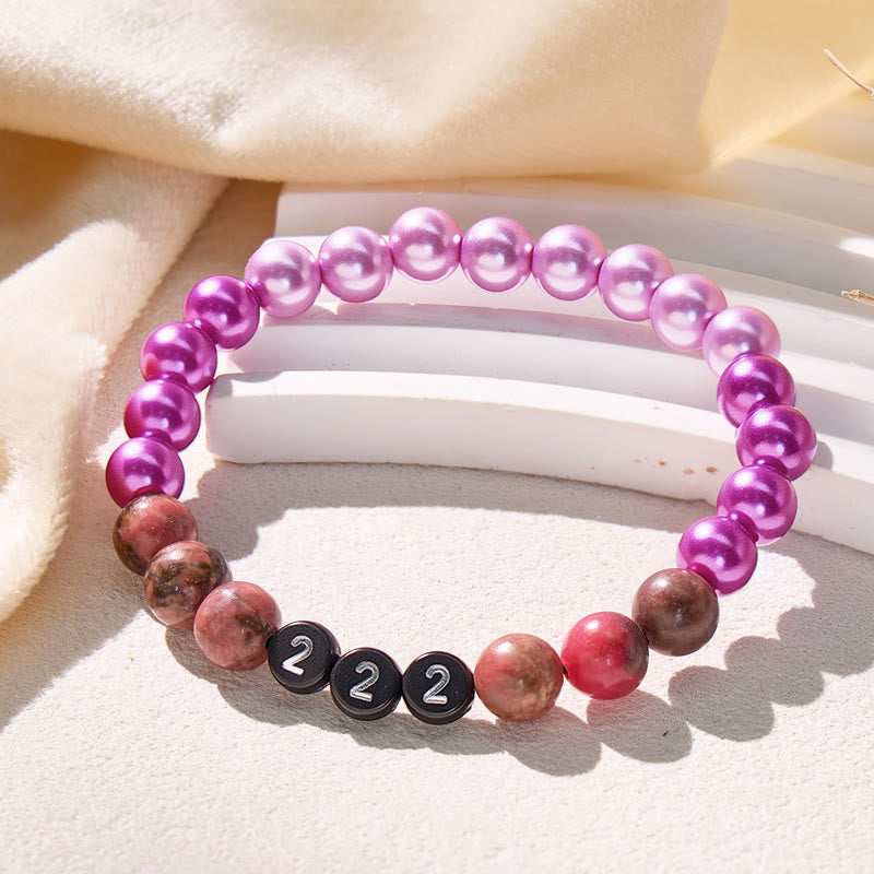 FuAttract Angel Numbers Pearl Rhodonite Bracelet – Emotional Harmony Love - image 1