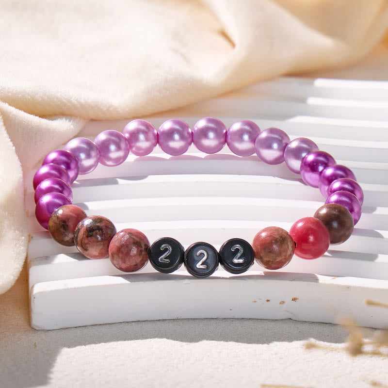 FuAttract Angel Numbers Pearl Rhodonite Bracelet – Emotional Harmony Love - image 2