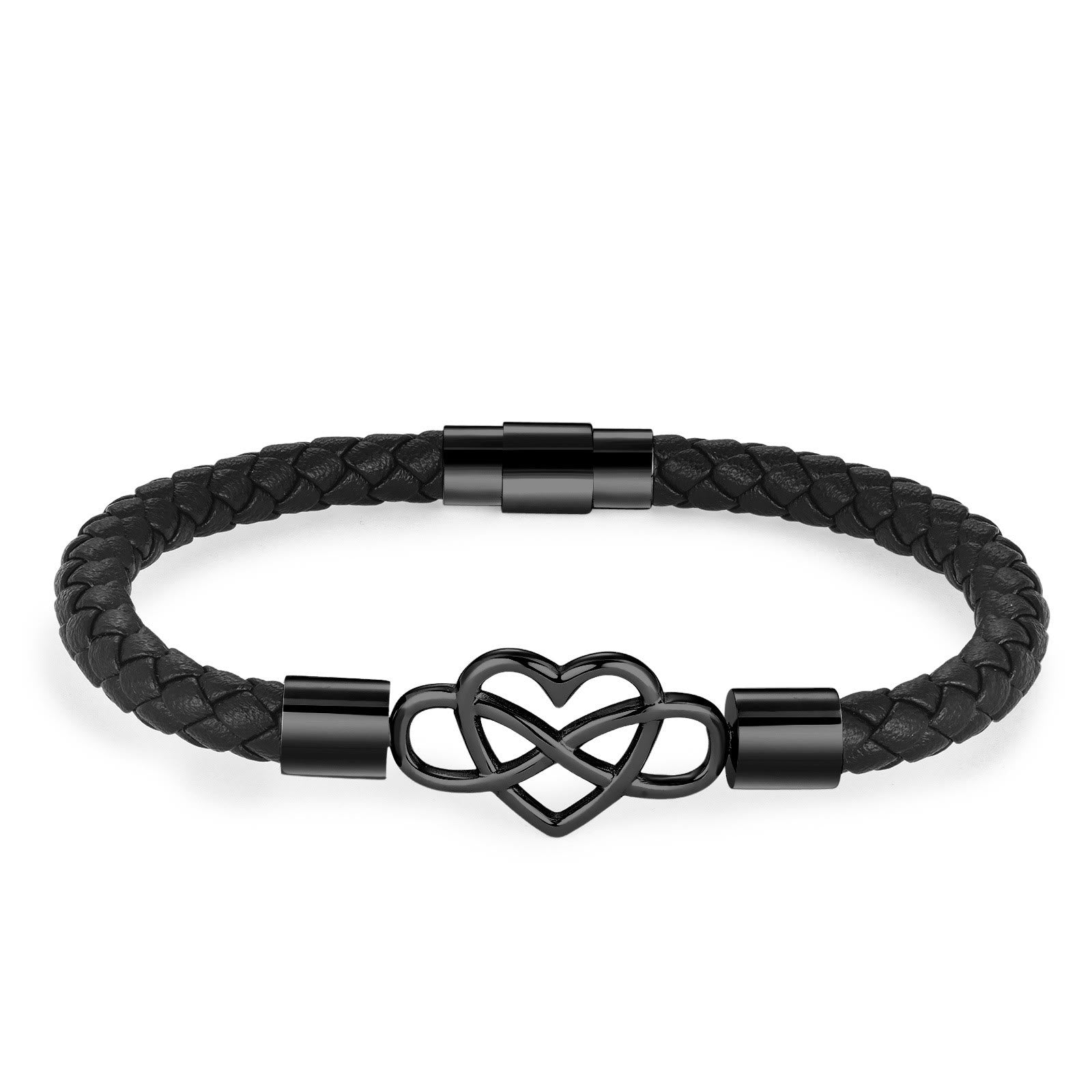 FuAttract Infinity Heart Leather Bracelet – Love Connection Modern Strength - Black Single Layer - image 12