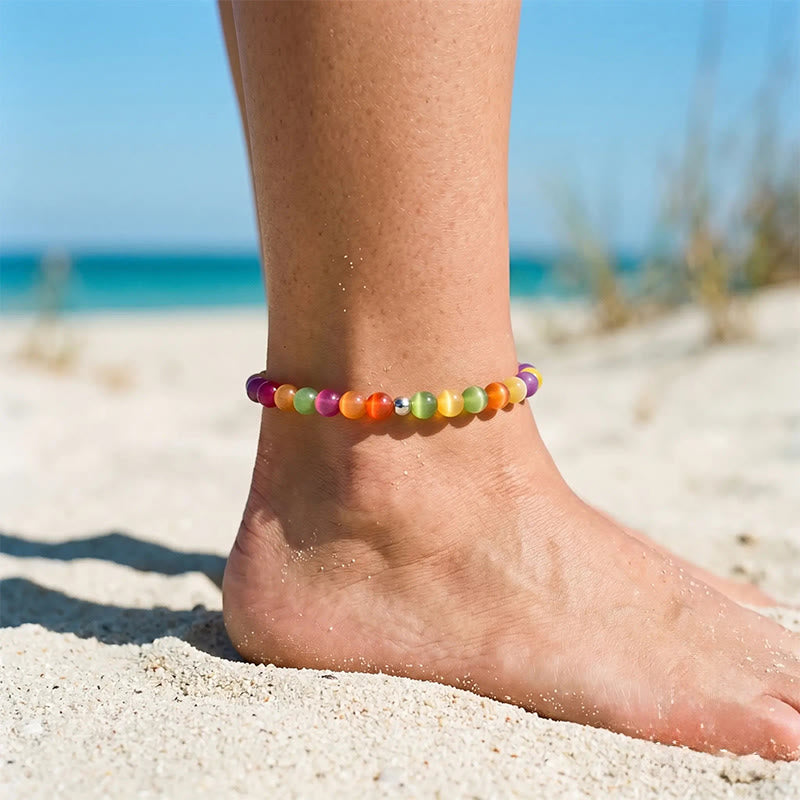 FuAttract UV Reactive Cat's Eye Dopamine Bracelet – Rainbow Glow Focus Energy - Anklet - image 11