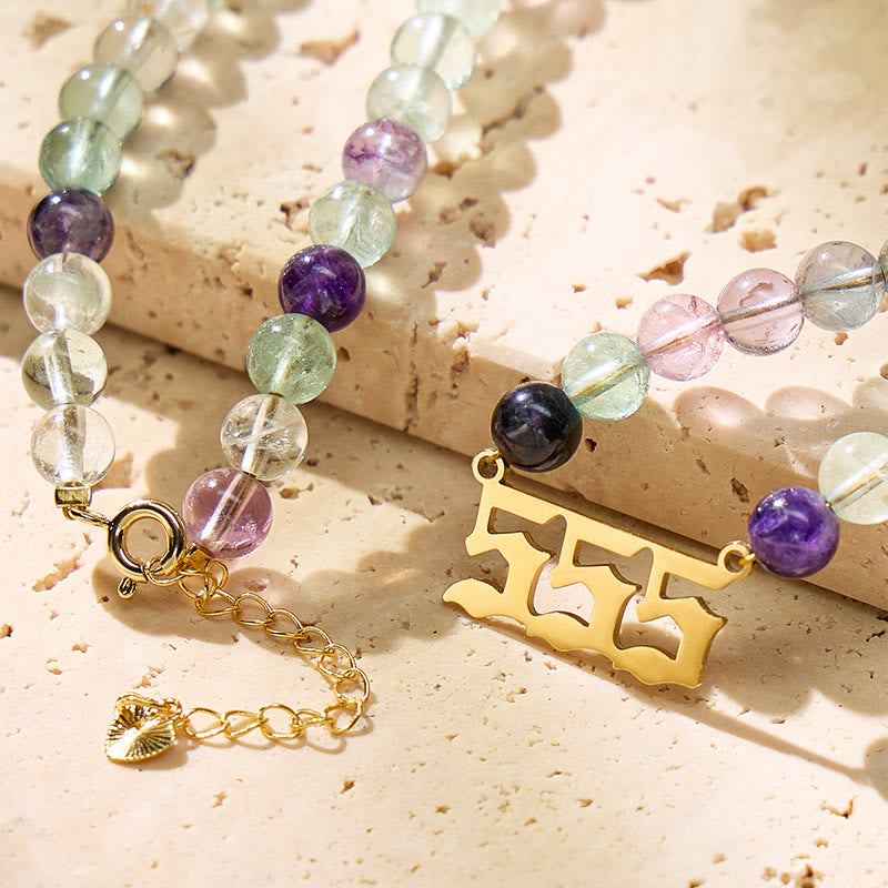 FuAttract Focus Alignment Angel Numbers Fluorite Stainless Steel Necklace - image 2