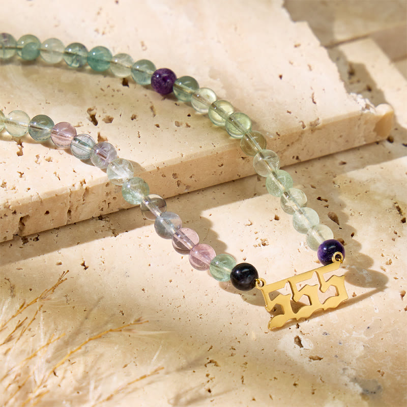 FuAttract Focus Alignment Angel Numbers Fluorite Stainless Steel Necklace - image 4
