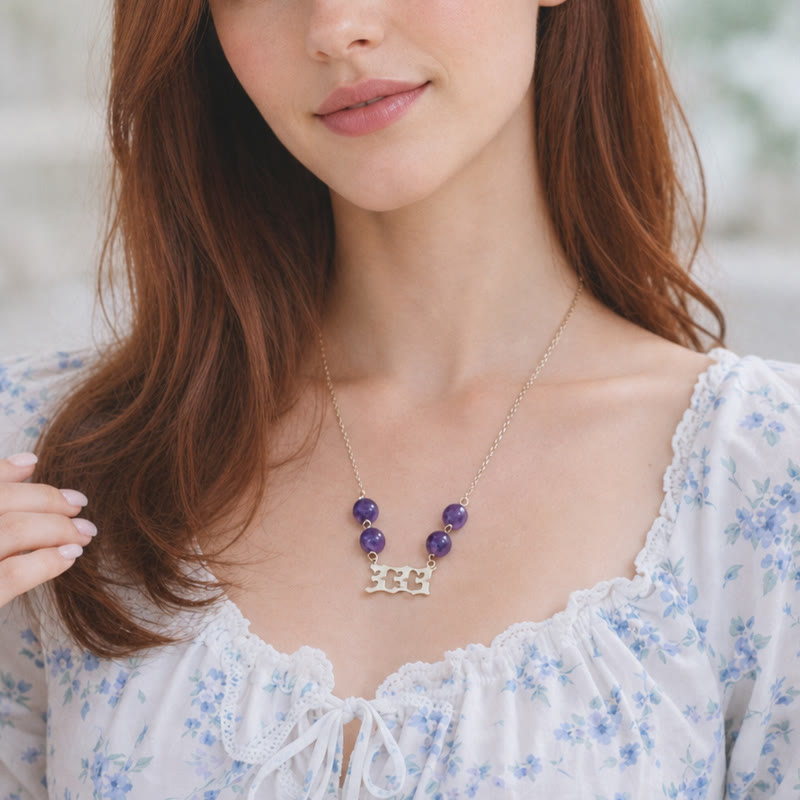 FuAttract Guidance Clarity Angel Numbers Amethyst Stainless Steel Necklace - image 8