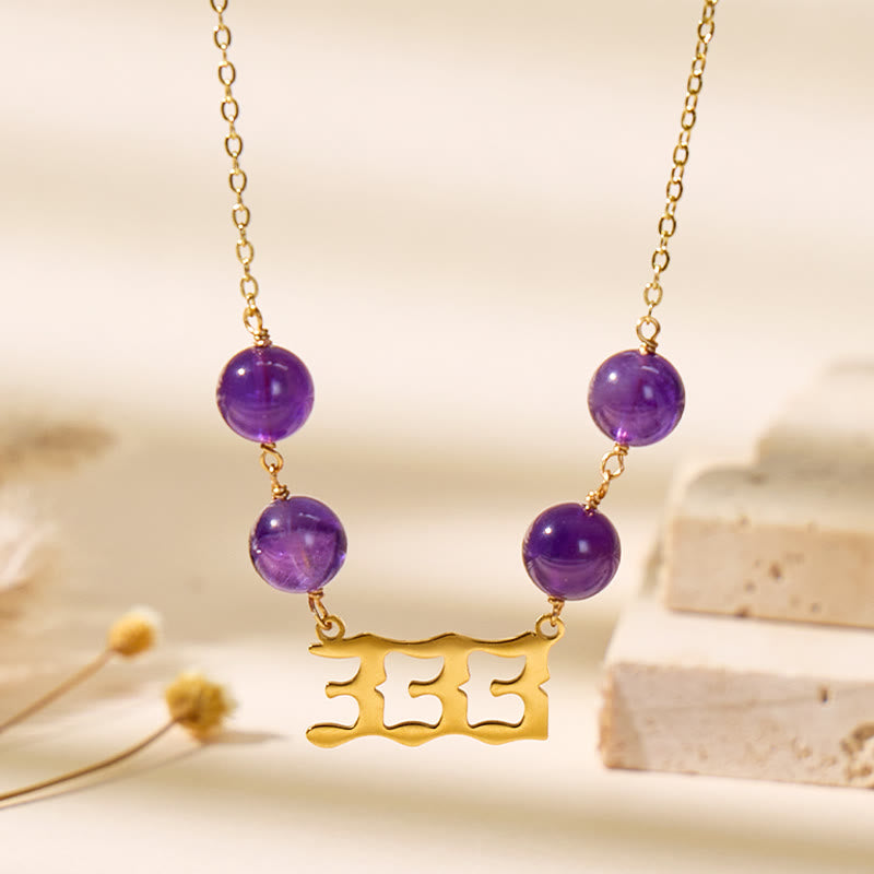 FuAttract Guidance Clarity Angel Numbers Amethyst Stainless Steel Necklace - image 2