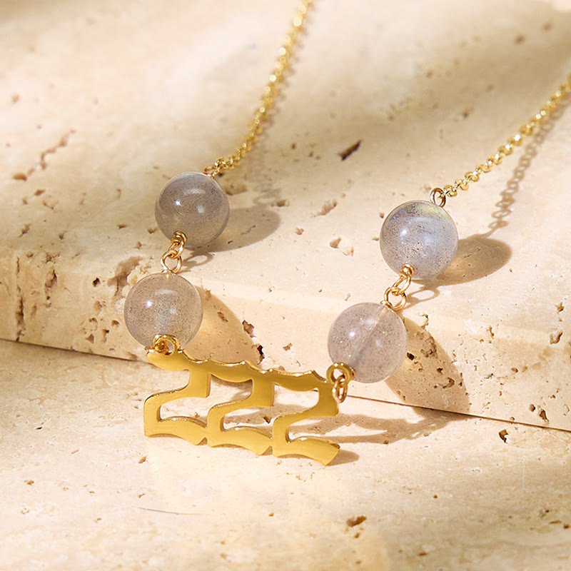 FuAttract Intuition Angel Numbers Labradorite Stainless Steel Necklace - image 1