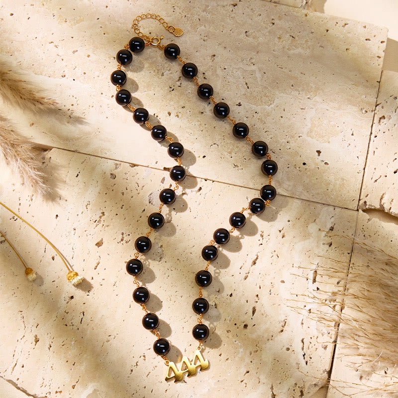 FuAttract Strength Angel Numbers Black Obsidian Stainless Steel Necklace - image 8