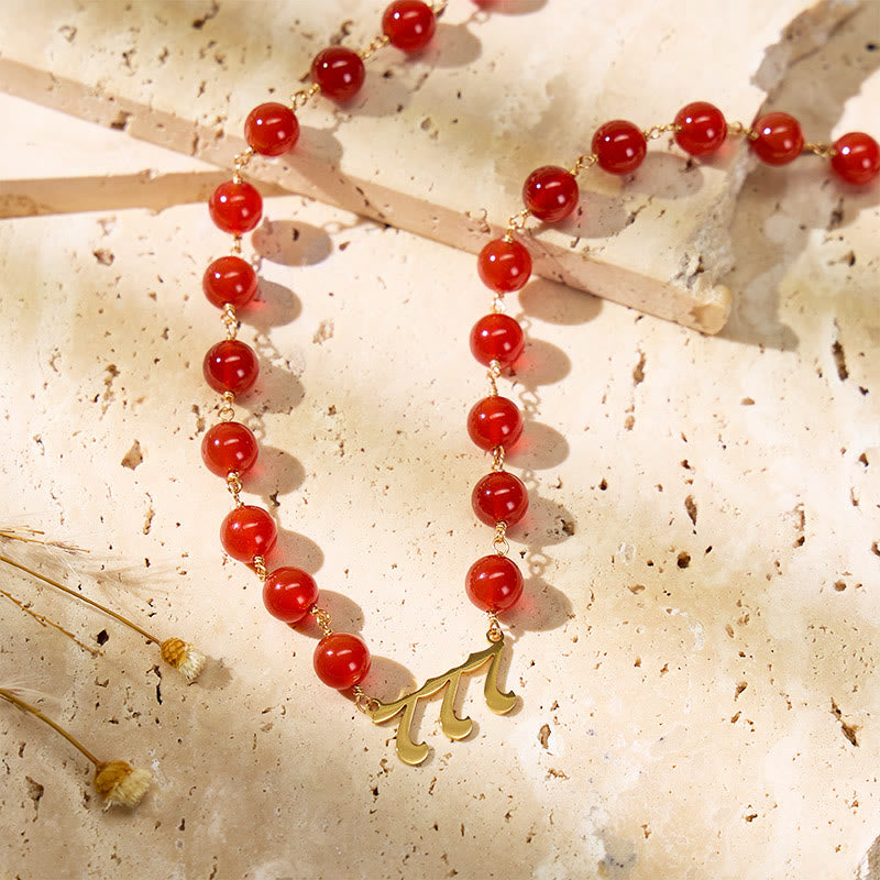 FuAttract Vitality Strength Angel Numbers Red Agate Stainless Steel Necklace - image 5