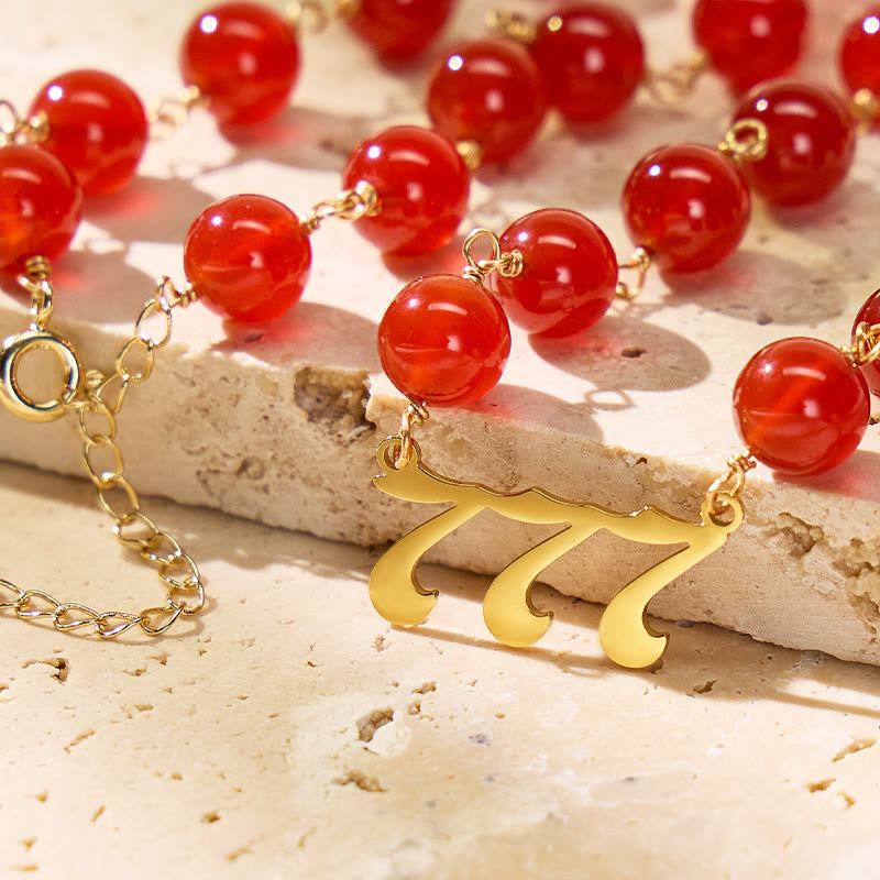 FuAttract Vitality Strength Angel Numbers Red Agate Stainless Steel Necklace - image 2