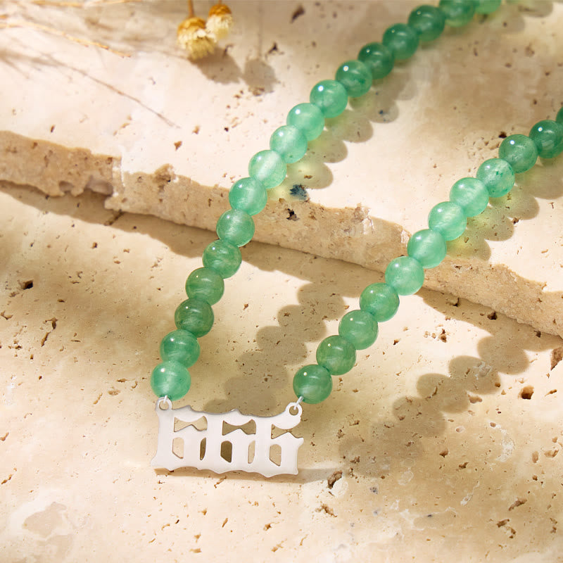 FuAttract Destiny Growth Angel Numbers Green Aventurine Stainless Steel Necklace - image 3