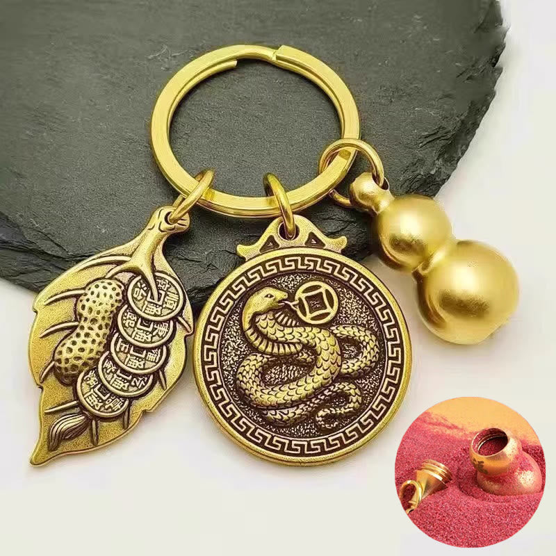 FuAttract Protection Vital Energy Chinese Zodiac Calabash Cinnabar Keychain - Snake - image 5