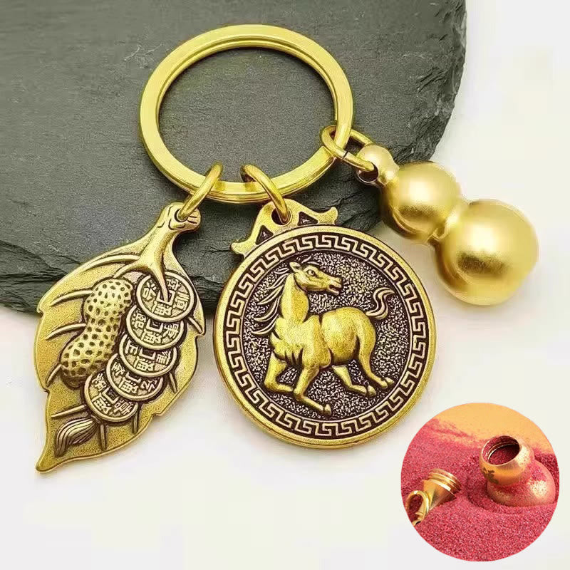 FuAttract Protection Vital Energy Chinese Zodiac Calabash Cinnabar Keychain - Horse - image 6