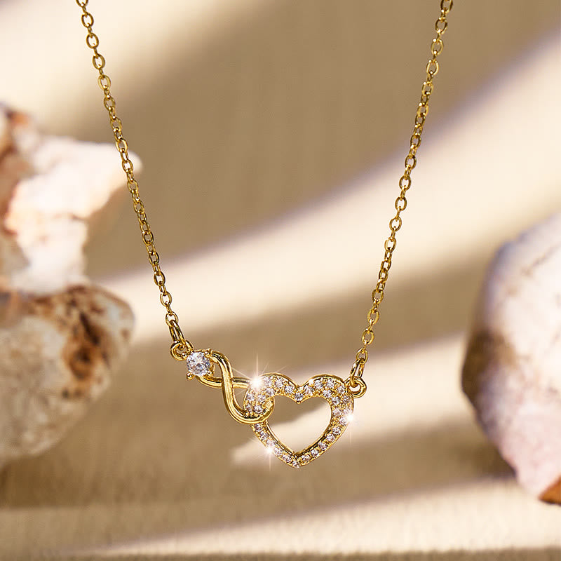 FuAttract Heart Infinity Titanium Steel Necklace – Love Endless Confidence - Gold - image 0