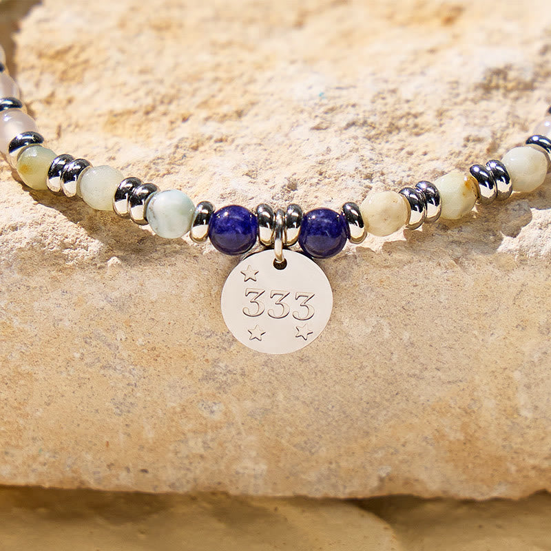 FuAttract Calm Harmony Angel Numbers Kyanite Amazonite White Agate Bracelet - image 3