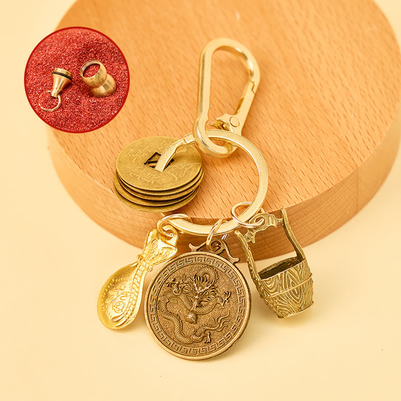 FuAttract Fortune Protection Energy Flow Chinese Zodiac Brass Keychain - Dragon - image 4
