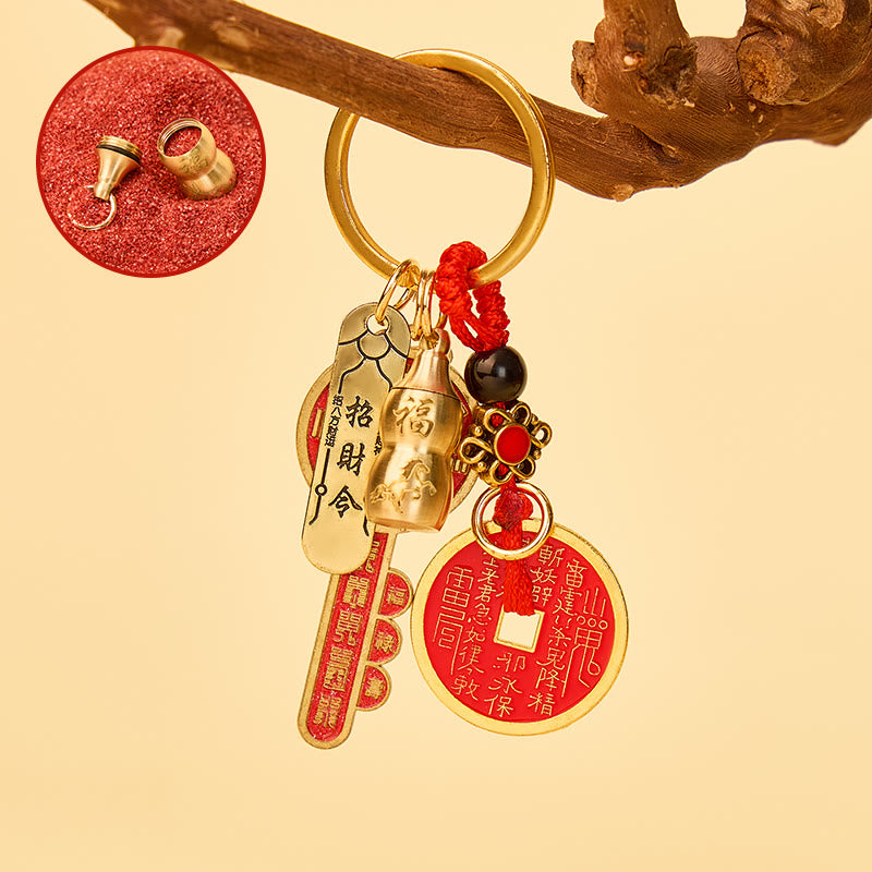 FuAttract Wealth Luck Protection Chinese Zodiac Cinnabar Calabash Keychain - image 12