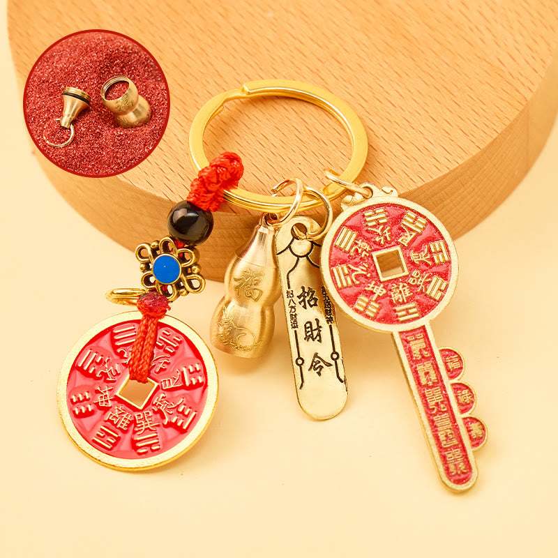 FuAttract Wealth Luck Protection Chinese Zodiac Cinnabar Calabash Keychain - Rabbit - image 3
