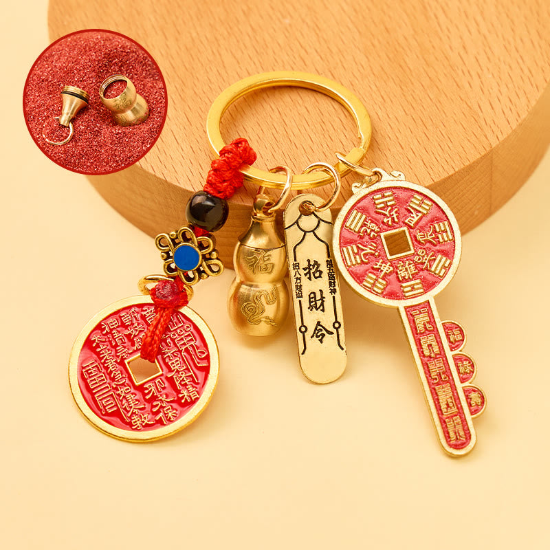 FuAttract Wealth Luck Protection Chinese Zodiac Cinnabar Calabash Keychain - Snake - image 5
