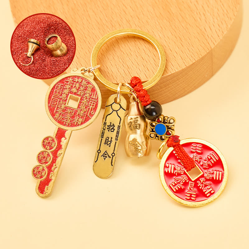 FuAttract Wealth Luck Protection Chinese Zodiac Cinnabar Calabash Keychain - Monkey - image 8